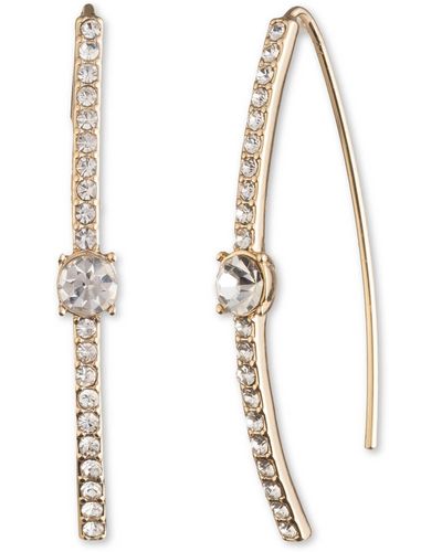 Karl Lagerfeld Gold-tone Crystal Threader Earrings - Metallic