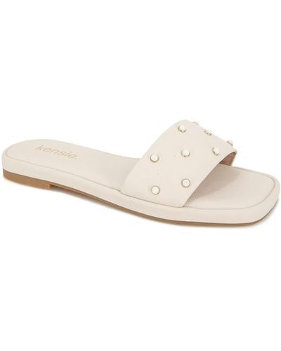 Kensie Valery Slide Sandal - White