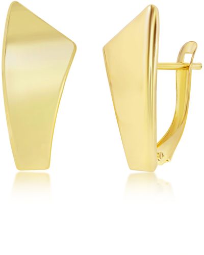 Simona 14k Yellow Gold Geometric Half Huggie Hoop Earrings