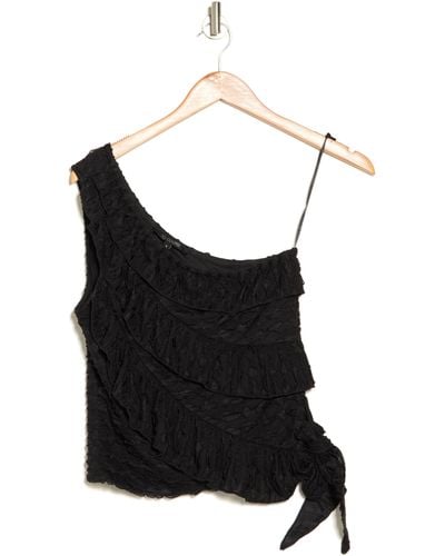 19 Cooper One-shoulder Knit Top - Black