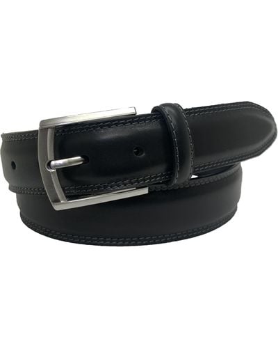 Boconi Embossed Logo Leather Belt - Black