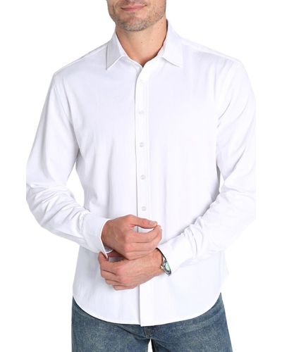 Jachs New York Knit Button-up Shirt - White