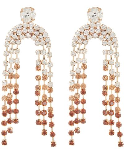 Tasha Crystal Fringe Drop Earrings - White