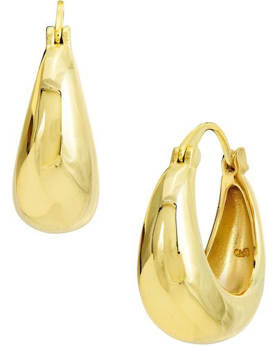 Savvy Cie Jewels 18k Yellow Gold Plated Classic Hoop Earrings - Metallic