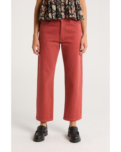 The Great The Billy Straight Leg Jeans - Red