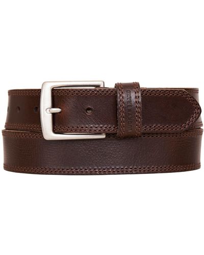 Lucky Brand Stitch Bar Leather Belt - Brown