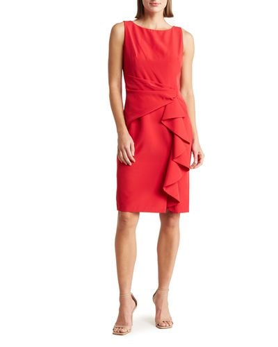 Marina Cascade Short Dress - Red