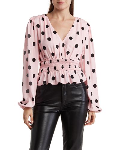 AFRM The Olive Leopard Print Peplum Blouse - Red