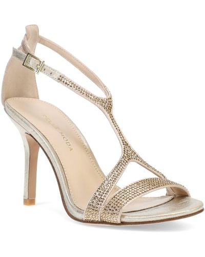 Pelle Moda Karisa Pavé Crystal Stiletto Sandal - Natural