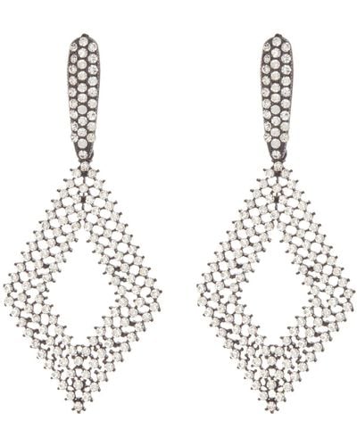 Tasha Pavé Crystal Geometric Drop Earrings - White