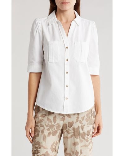 Democracy Cotton Button-up Shirt - White