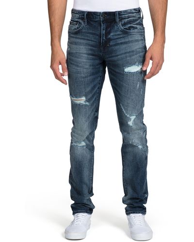 PRPS Le Sabre Distressed Slim Fit Jeans - Blue