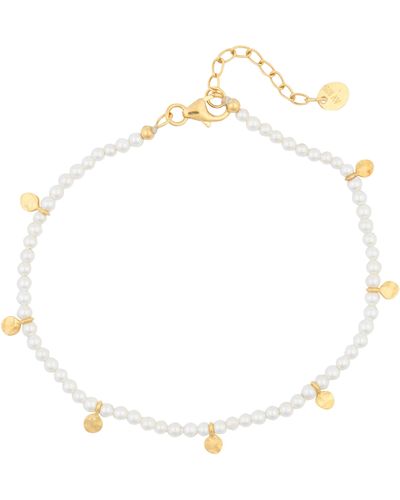 Argento Vivo Sterling Silver Imitation Pearl Dangle Bracelet - White