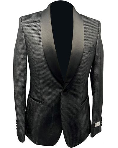 Ike Behar Velvet Shawl Collar One-button Jacket - Black