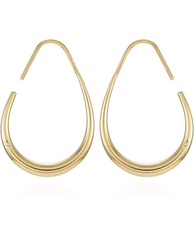 Tahari Crystal Hoop Earrings - Metallic