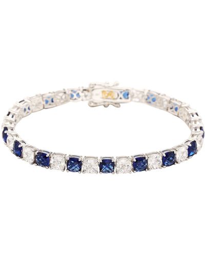 Suzy Levian Sapphire & Lab Created White Sapphire Tennis Bracelet - Blue