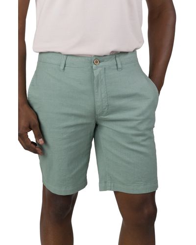 Tailor Vintage 9" Slim Stretch Linen Blend Walk Shorts - Green