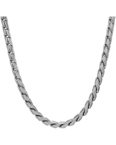 HMY Jewelry Oxidized Stainless Steel Necklace - Metallic