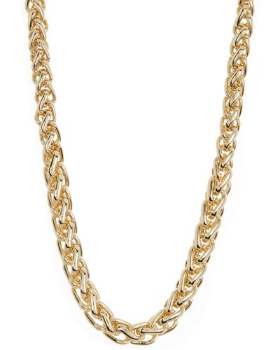 Nine West Wheat Chain Collar Necklace - Metallic