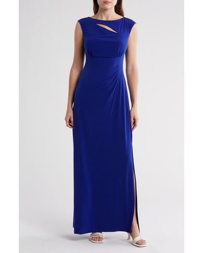 Connected Apparel Cutout Gown - Blue