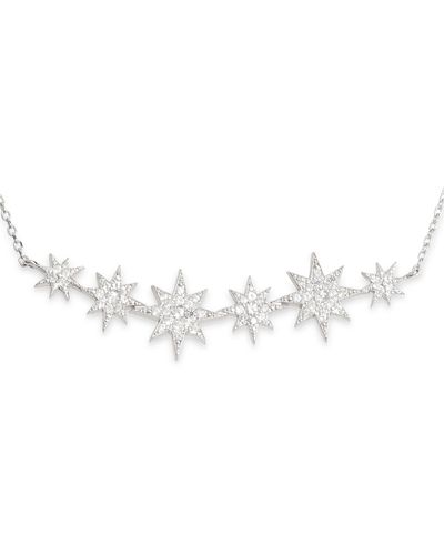 Anzie North Star Bar Pavé Necklace - White