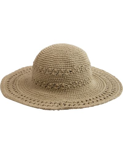 San Diego Hat Crochet Wide Brim Hat - Natural