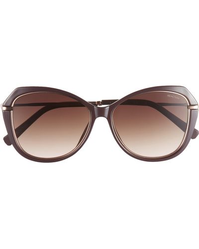 Kenneth Cole 57mm Geometric Sunglasses - Brown