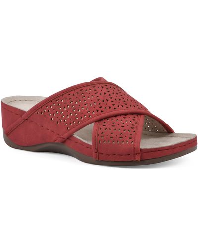 White Mountain Candelle Wedge Sandal - Red
