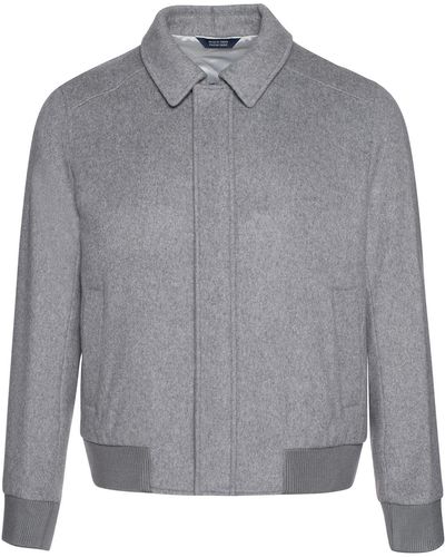 Cardinal Of Canada Wool Blend Bomber Jacket In Gray Micro Heather At Nordstrom Rack