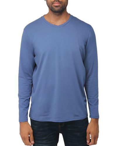 Xray Jeans V-neck Long Sleeve T-shirt - Blue