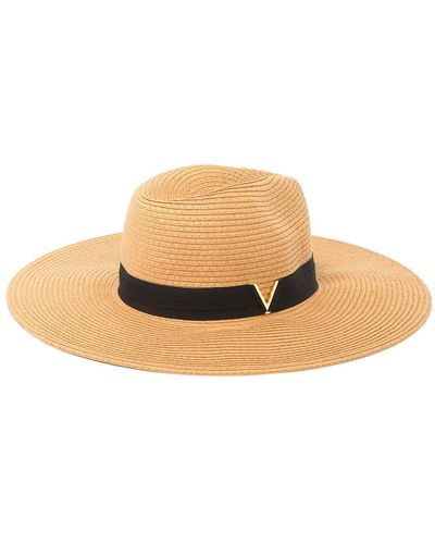 Vince Camuto Grossgrain Panama Hat - Brown