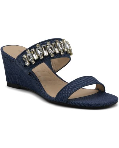 Adrienne Vittadini Acres Embellished Sandal - Blue