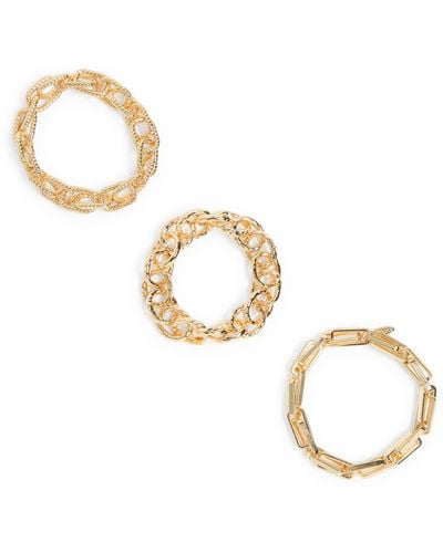 Natasha Couture Chain Link Bracelet Set - Metallic