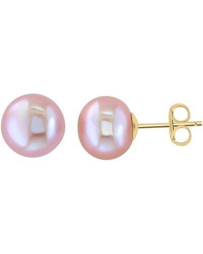 Effy 14k Yellow Gold 11mm Cultured Freshwater Pearl Stud Earrings - Pink