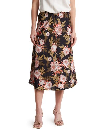 Adrianna Papell Textured Satin Bias Skirt - Multicolor