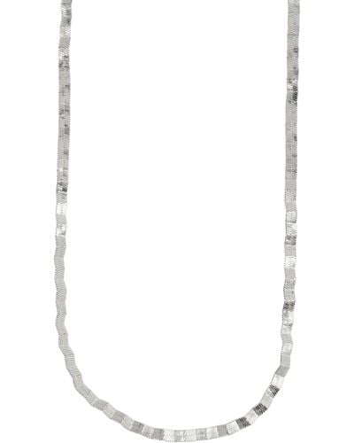 Nordstrom Wavy Herringbone Chain Necklace - White