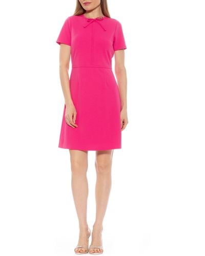 Alexia Admor Eira Short Sleeve A-line Dress - Pink