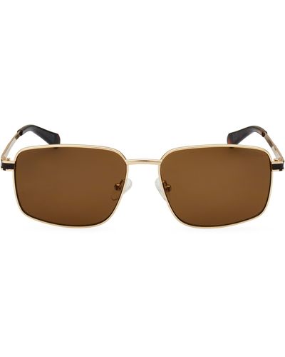 Kenneth Cole 58mm Pilot Sunglasses - Brown
