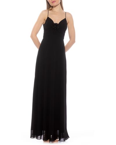 Alexia Admor Layla Rosette Maxi Dress - Black