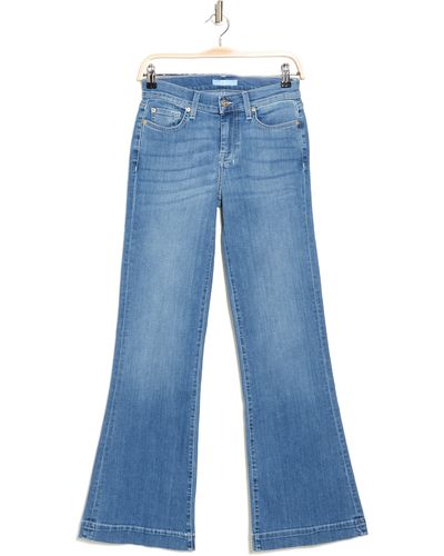 7 For All Mankind Tailorless Dojo Mid Rise Flare Jeans - Blue