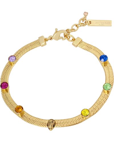 Kurt Geiger Rainbow Crystal Snake Chain Bracelet - Metallic