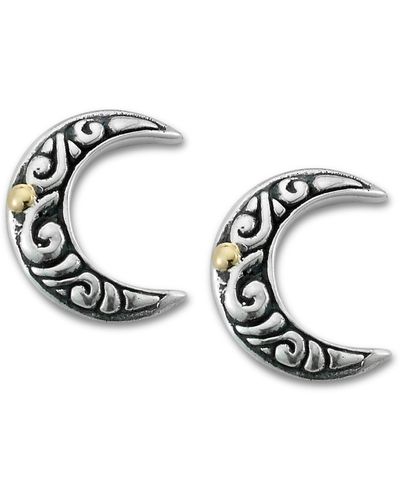 Samuel B. Crescent Moon Stud Earrings - Metallic