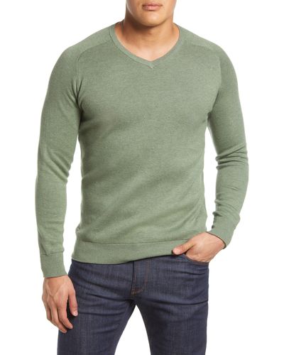 Peter Millar Deuce V-neck Sweater - Green