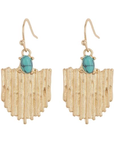Melrose and Market Stone Accent Ridged Earrings - White
