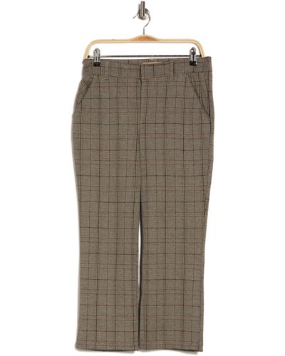 Democracy High Rise Plaid Crop Flare Pants In Tpru-taupe/rust At Nordstrom Rack - Multicolor