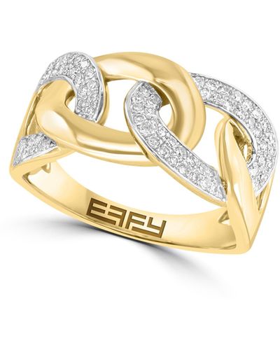 Effy Diamond Chain Link Ring - Metallic