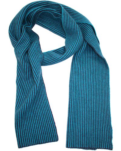Portolano Stripe Knit Scarf - Blue