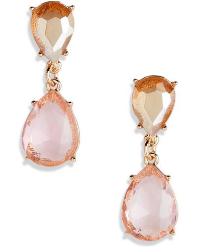 Nordstrom Double Drop Crystal Earrings - Pink