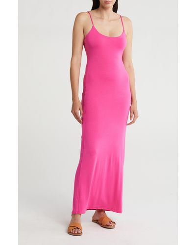 Velvet Torch Slip Dress - Pink