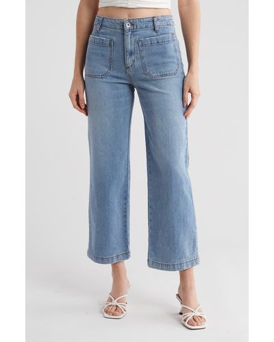 Sanctuary Super Nova Crop Wide Leg Jeans - Blue